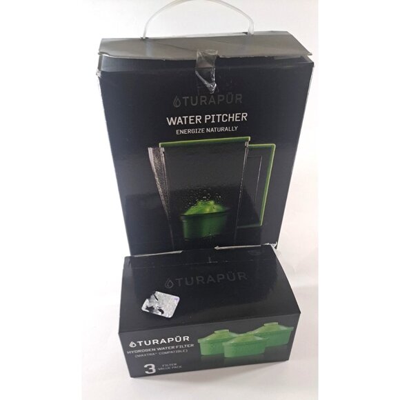 NEW Turapur Water Pitcher & 3 Hydrogen Water Filters Energize Naturally - Picture 1 of 5